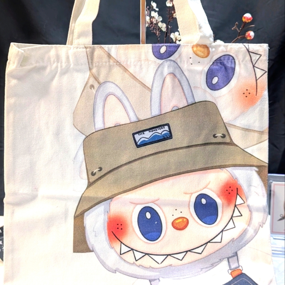 LABUBU Tote Bag - White, Navy, Khaki